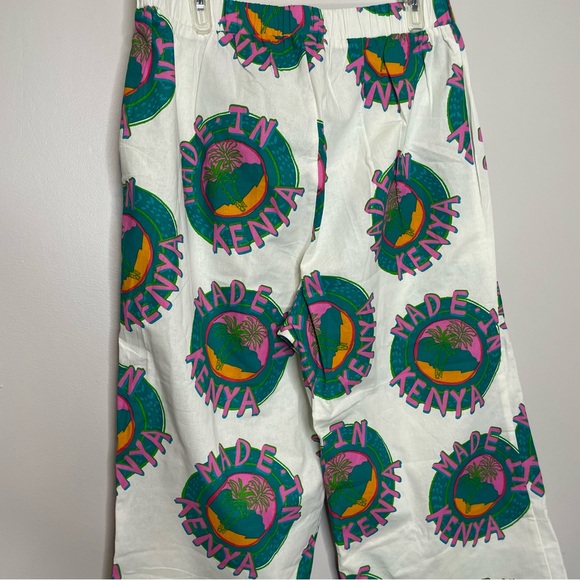 Asos Wide Leg High Rise Pull On Graphic Pants “made in Kenya” - NWT - Picture 9 of 11